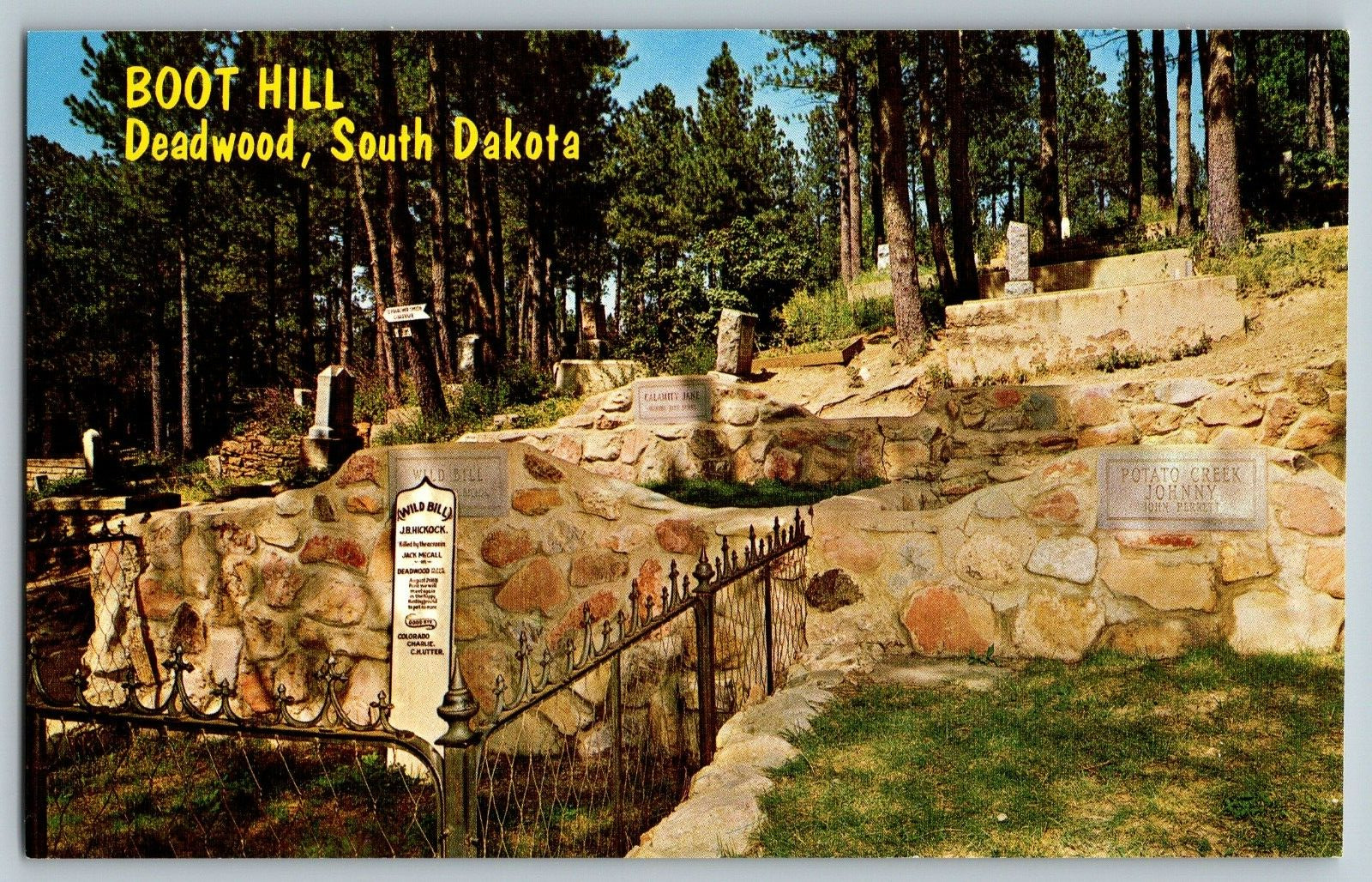 South Dakota - Boot Hill Deadwood - Vintage Postcards - Unposted