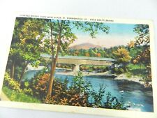 Vintage Postcard Dummerston, VT, West River, Covered Bridge Chrome 1950 picture