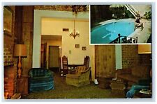 New Orleans Louisiana LA Postcard Downtowner Burgundy Interior Pool Scene 1972 picture