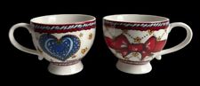 * Set of 2 * Brighton Large Coffee Heart / Love & Bow Mugs Cups Tea Cocoa picture