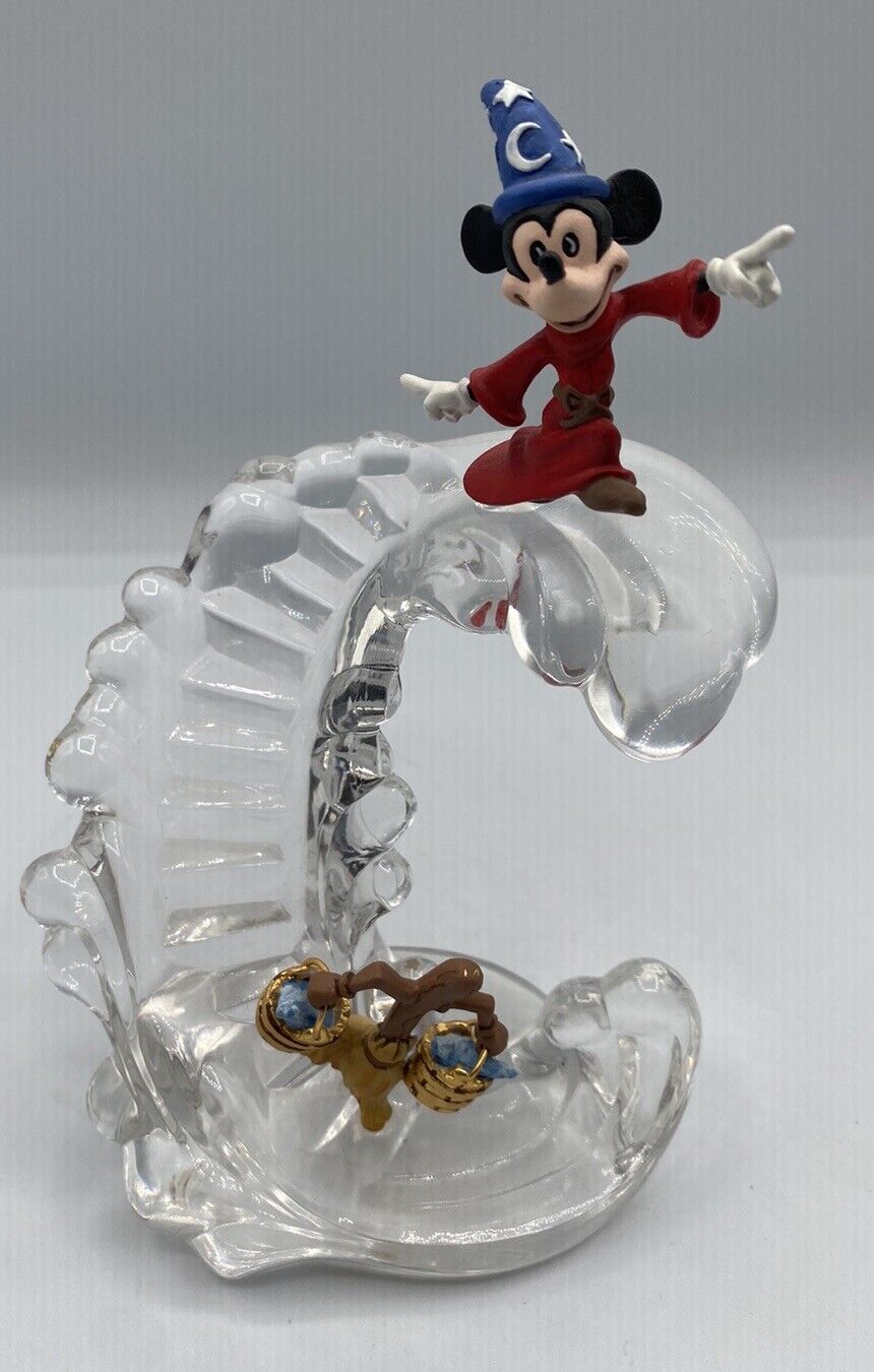 Disney Fantasia SORCERER MICKEY MOUSE Magic Dream Franklin Mint Crystal FIGURINE