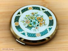 Stratton White and Blue Flowers-Vintage Ladies Powder Compact -cte picture