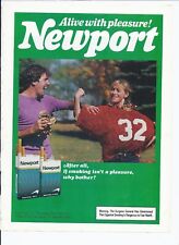 1984 Newport cigarettes Print Ad man woman football jersey 8.5
