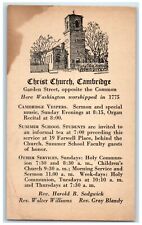 c1940 Christ Church Cambridge Garden Street Washington Vintage Antique Postcard picture