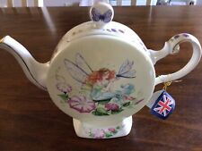 Crown Dorset Staffordshire Flower Fairy Porcelain Teapot With English Tag Rare picture