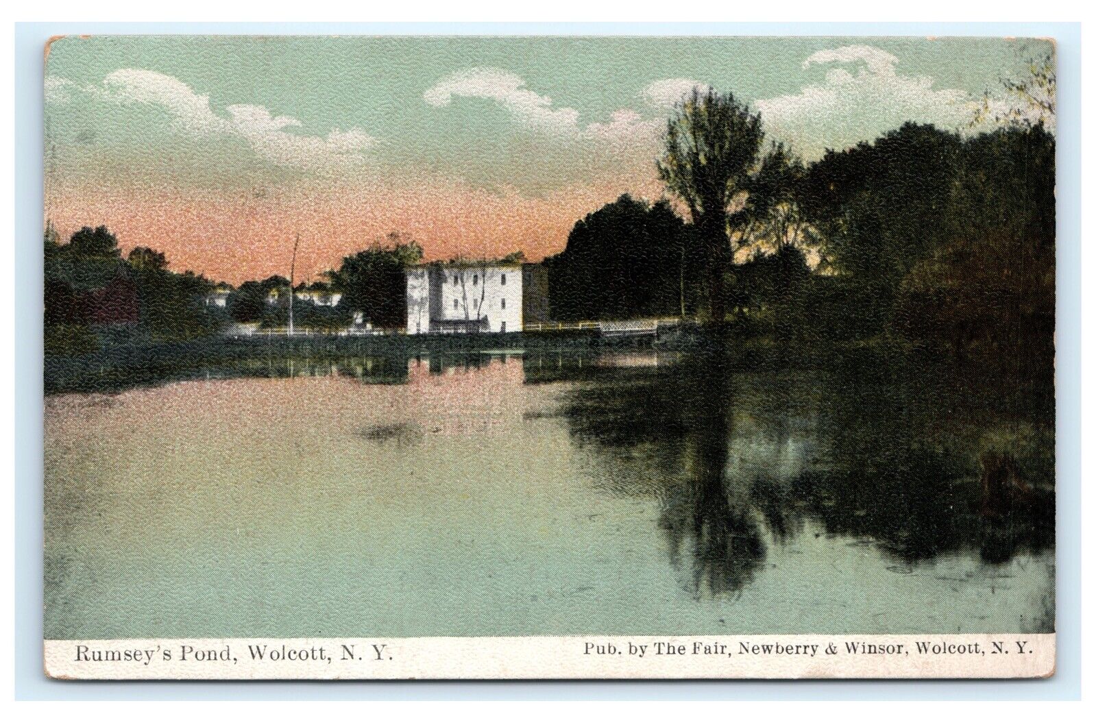 Rumsey’s Pond Wolcott NY Wayne County 1911 Postcard New York E15