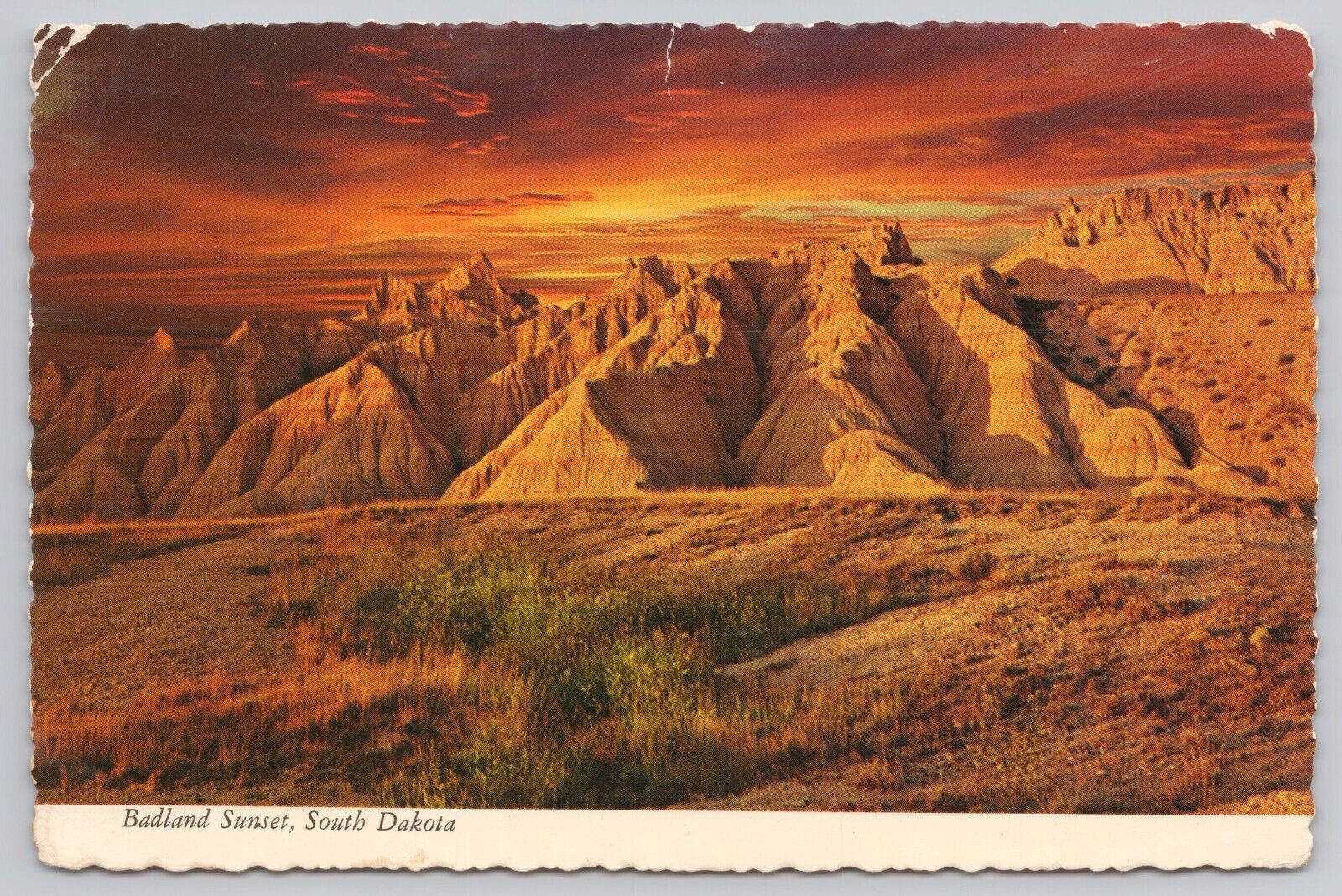 Wall South Dakota, Badland Sunset, Vintage Postcard