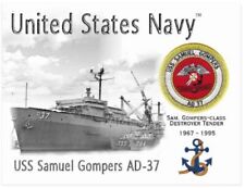 USS SAMUEL GOMPERS AD-37 DESTROYER TENDER   -  Postcard picture