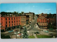 c1959 Main Street Looking North Plaza Brattleboro Vermont VT Old Cars Postcard picture