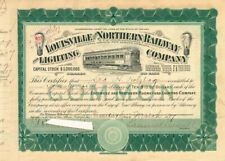 Samuel Insull autographed Louisville and Northern Railway and Lighting Co. - Sto picture