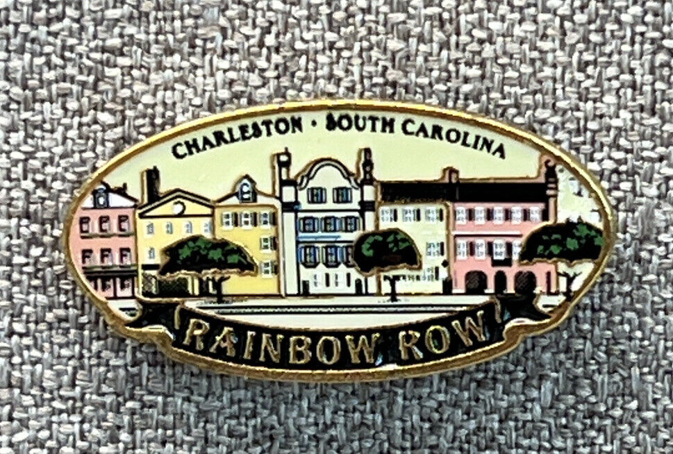 Charleston South Carolina Rainbow Row Souvenir Lapel Metal Pin - 