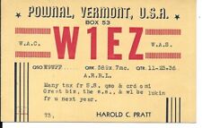 QSL 1936 Pownal Vermont    radio card picture