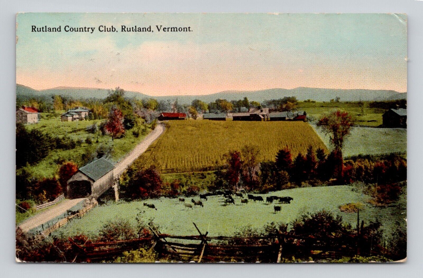 Postcard Rutland Country Club Vermont VT, Antique K11