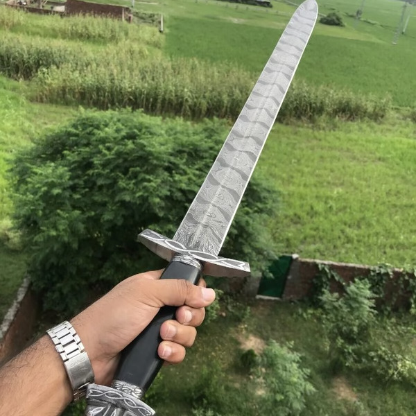 Medieval Norman Viking Sword, Custom Handmade Damascus Steel Hunting Sword