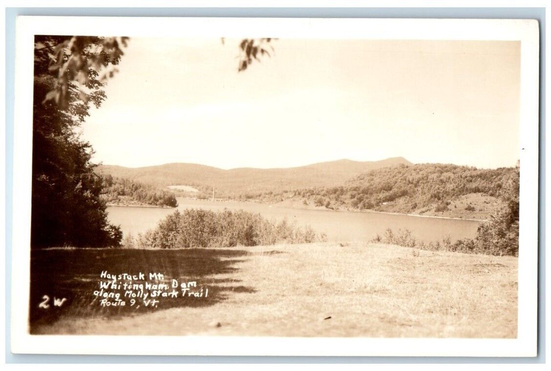 c1950's Haystack Mountain Whitingham Dam Molly Stark VT RPPC Photo Postcard