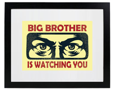 BIG BROTHER IS WATCHING YOU Classic Orwell Book Matted & Framed Picture Photo picture
