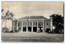 1947 Fire and Police Station Braintree Massachusetts MA Posted Postcard picture