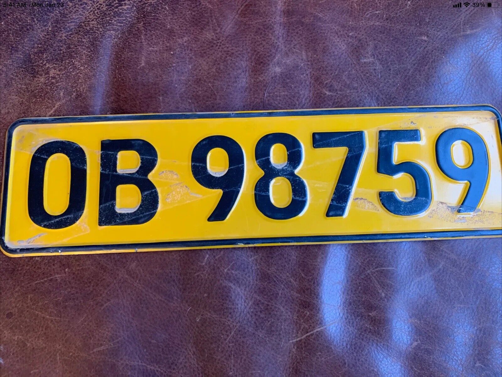 Vintage South Africa 🇿🇦 ORANGE FREE STATE license plate BLOEMFONTEIN OB 98759