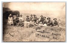 RPPC Farmers Eating Dinner After Threshing Ryegate Montana MT UNP Postcard U4 picture