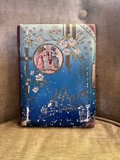 1880s Blue Victorian Celluloid Photo Album - Gilt Antique Book picture
