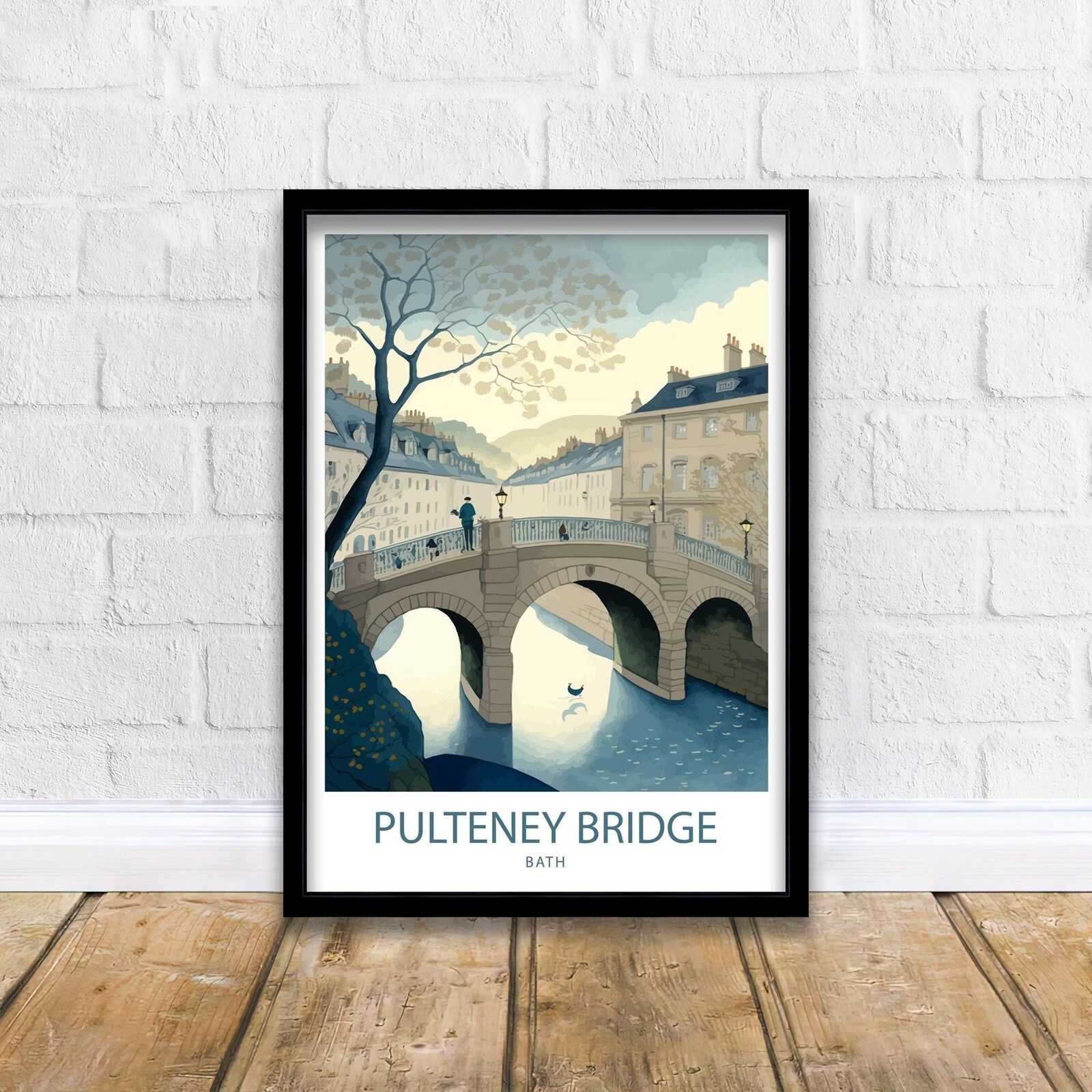 Pulteney Bridge Bath Art Print | Bath Print | Somerset Print | Travel Poster | B