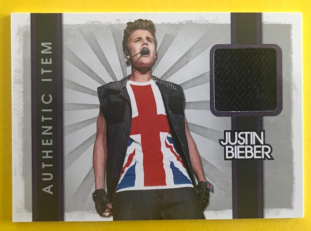 2012 PANINI JUSTIN BIEBER COLLECTION AUTHENTIC EVENT WORN ITEM JUSTIN BIEBER #19
