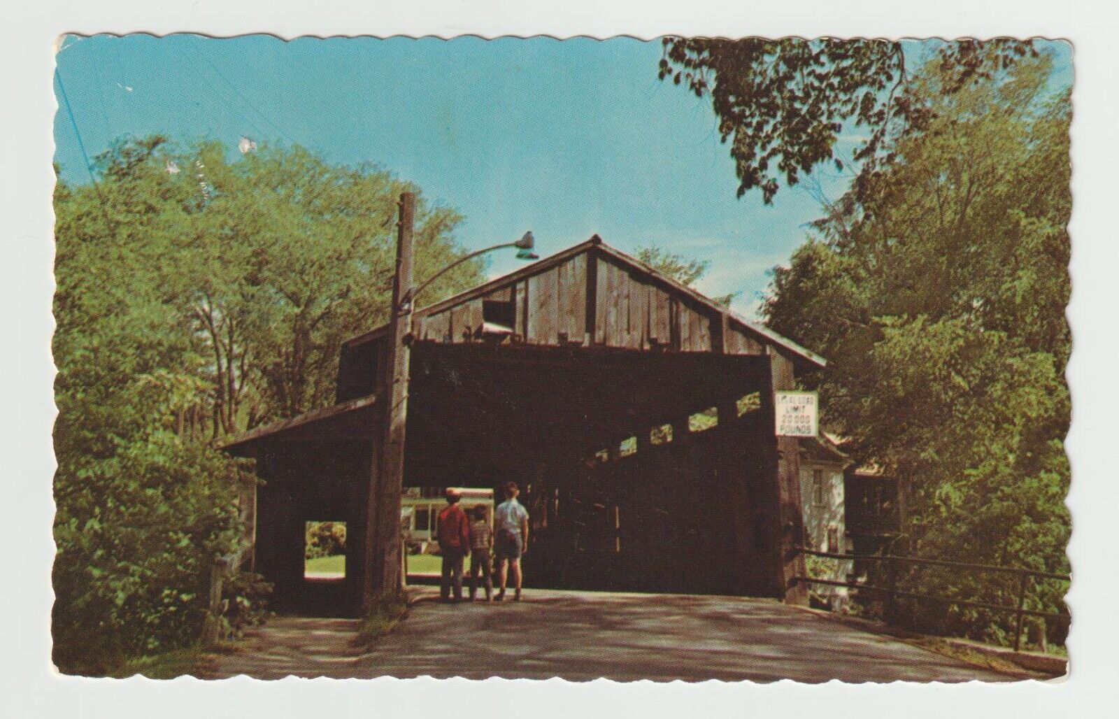 Old Covered Bridge Waitsfield Vermont Chrome Postcard