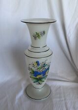 Antique Bristol Glass Vase With Hand Painted Flowers  picture