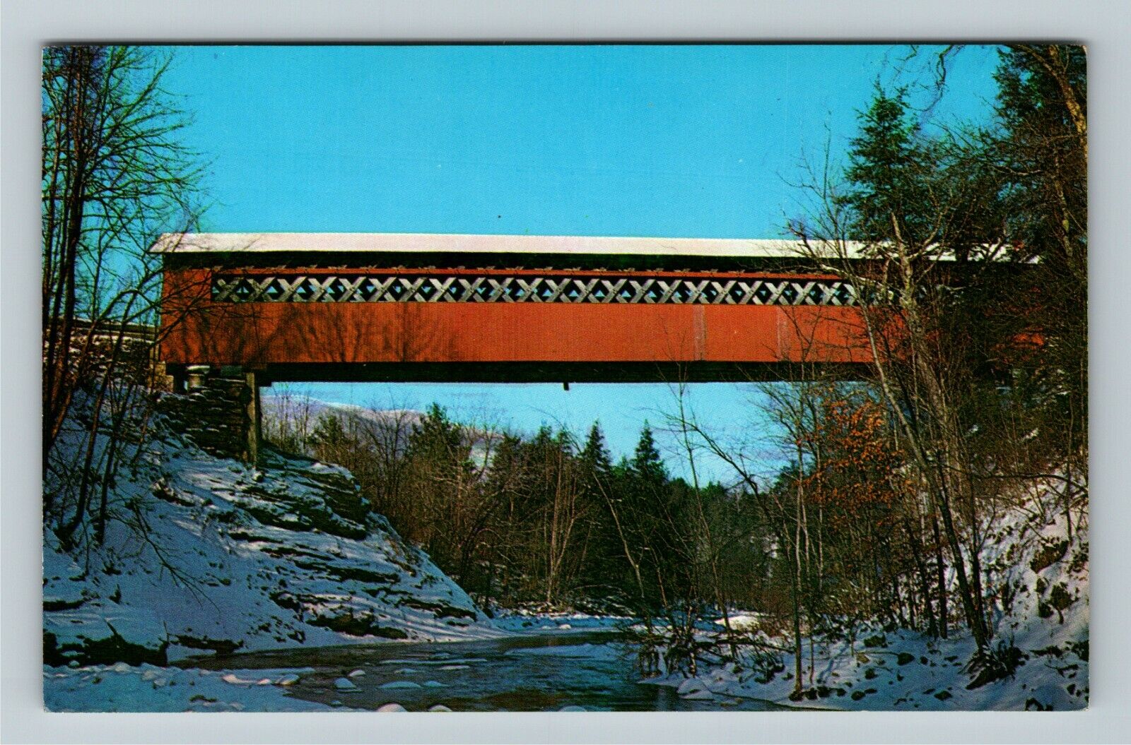 East Arlington VT-Vermont, Old Covered Bridge Chiselville, Vintage Postcard