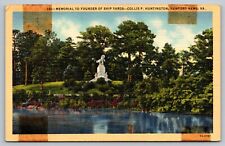 Collis Huntington Memorial, Ship Yards Founder Newport News VA c1938Postcard picture
