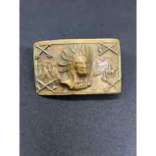 Vintage Justin Boot Design Old West Brass Buckle 1930s picture
