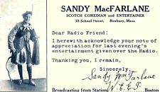 1920s BOSTON MA RADIO STATION WEEI SCOTCH COMEDIAN ENTERTAINER POSTCARD 46-28 picture