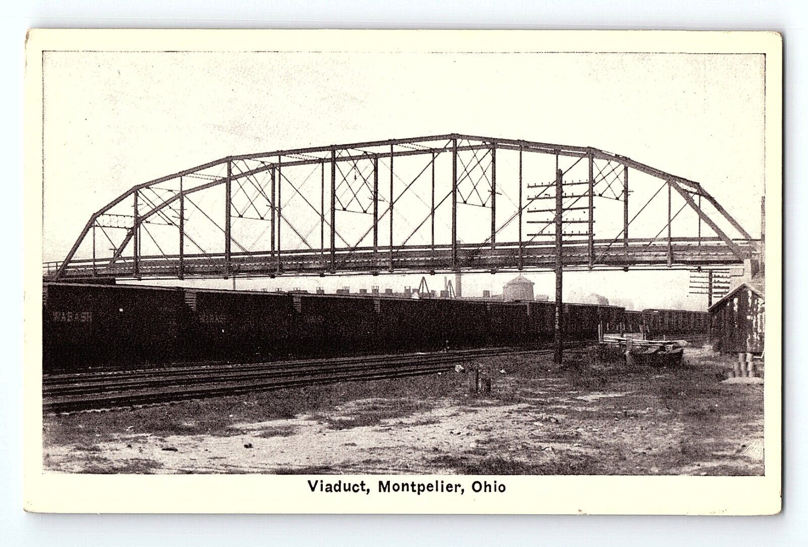 Viaduct Railway Bridge Montpelier Ohio Vintage Postcard