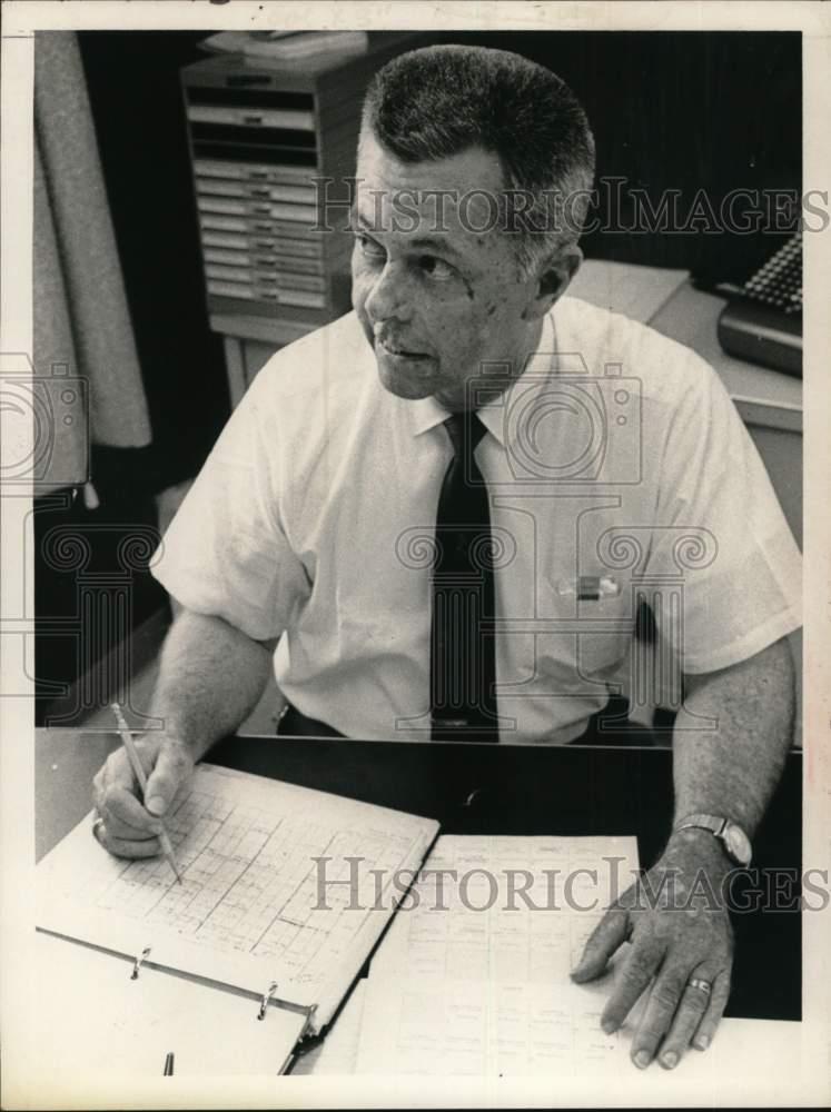 1969 Press Photo Carl Braley at desk in his New York office - tua63657