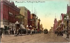 Postcard Main Street Pittsfield MA Massachusetts Street Car c.1901-1907     M673 picture