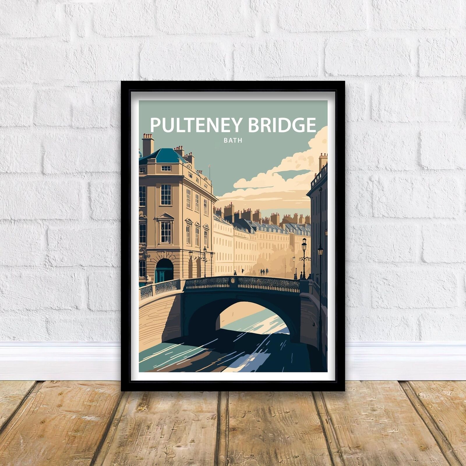 Pulteney Bridge Bath Art Print | Bath Print | Somerset Print | Travel Poster | B