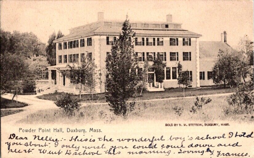 Vintage Postcard Powder Point Hall Academy Duxbury MA Massachusetts 1905    M260