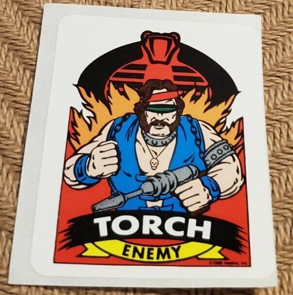 G. I. Joe Torch Sticker 1986 Hasbro Milton Bradley