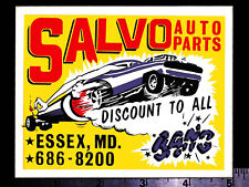 SALVO Auto Parts - Essex, MD. - Original Vintage 60's 70's Racing Decal/Sticker picture