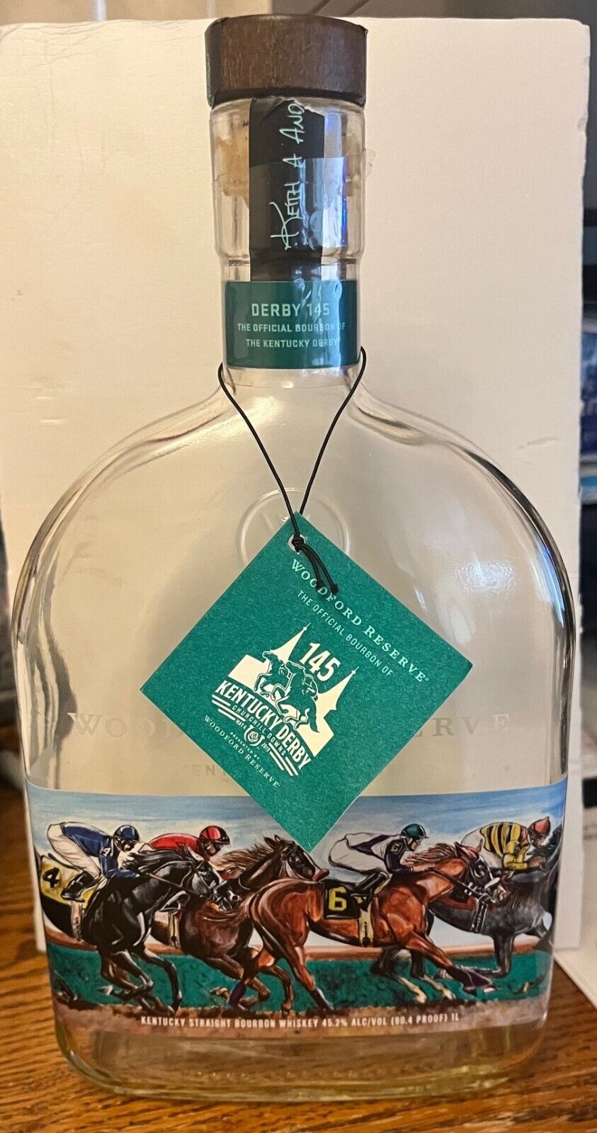WOODFORD RESERVE KENTUCKY DERBY 145 2019 20TH ANNIVERSARY EMPTY BOTTLE CORK TAG