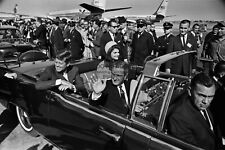 PRESIDENT JOHN F. KENNEDY LEAVING AIRPORT FOR DALLAS PARADE 4X6 PHOTO POSTCARD picture