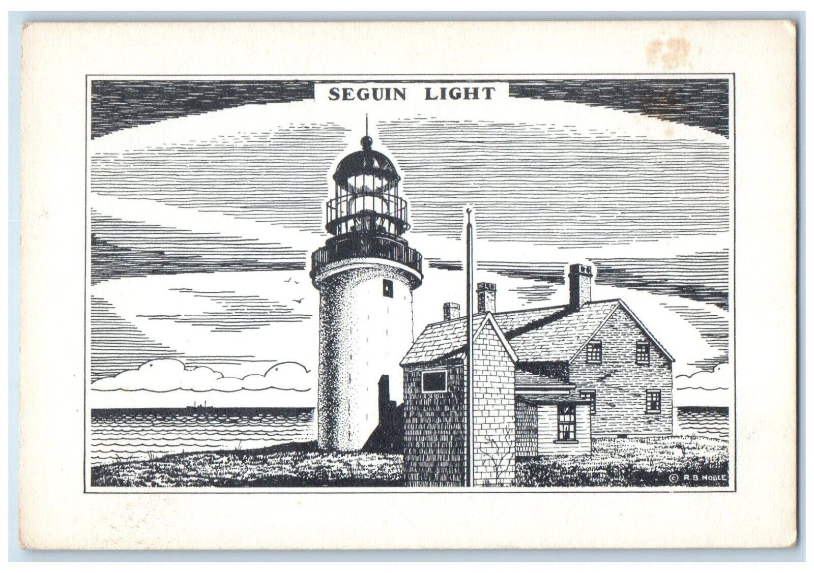 Seguin Island Maine ME Postcard Seguin Light Highest Lighthouse In Maine c1910's