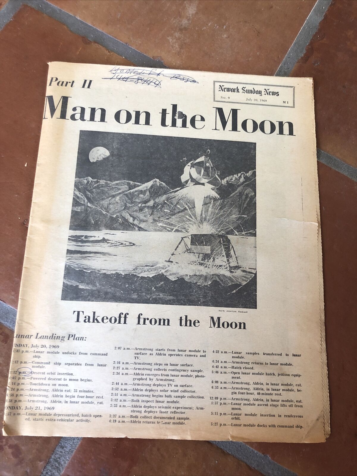 Newark Sunday News July 20, 1969 Man on the Moon special section. Neil Armstrong