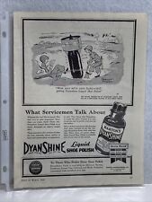 1945 Barton's Dyan Shine Liquid Shoe Polish Print Ad WWII Era Servicemen Talk picture