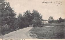 Driveway, Lake Huntington, New York, Early Post Card, Used in 1907 picture