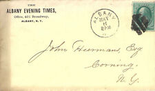ALBANY EVENING TIMES NY COOL CANCEL POSTAL HISTORY COVER  picture
