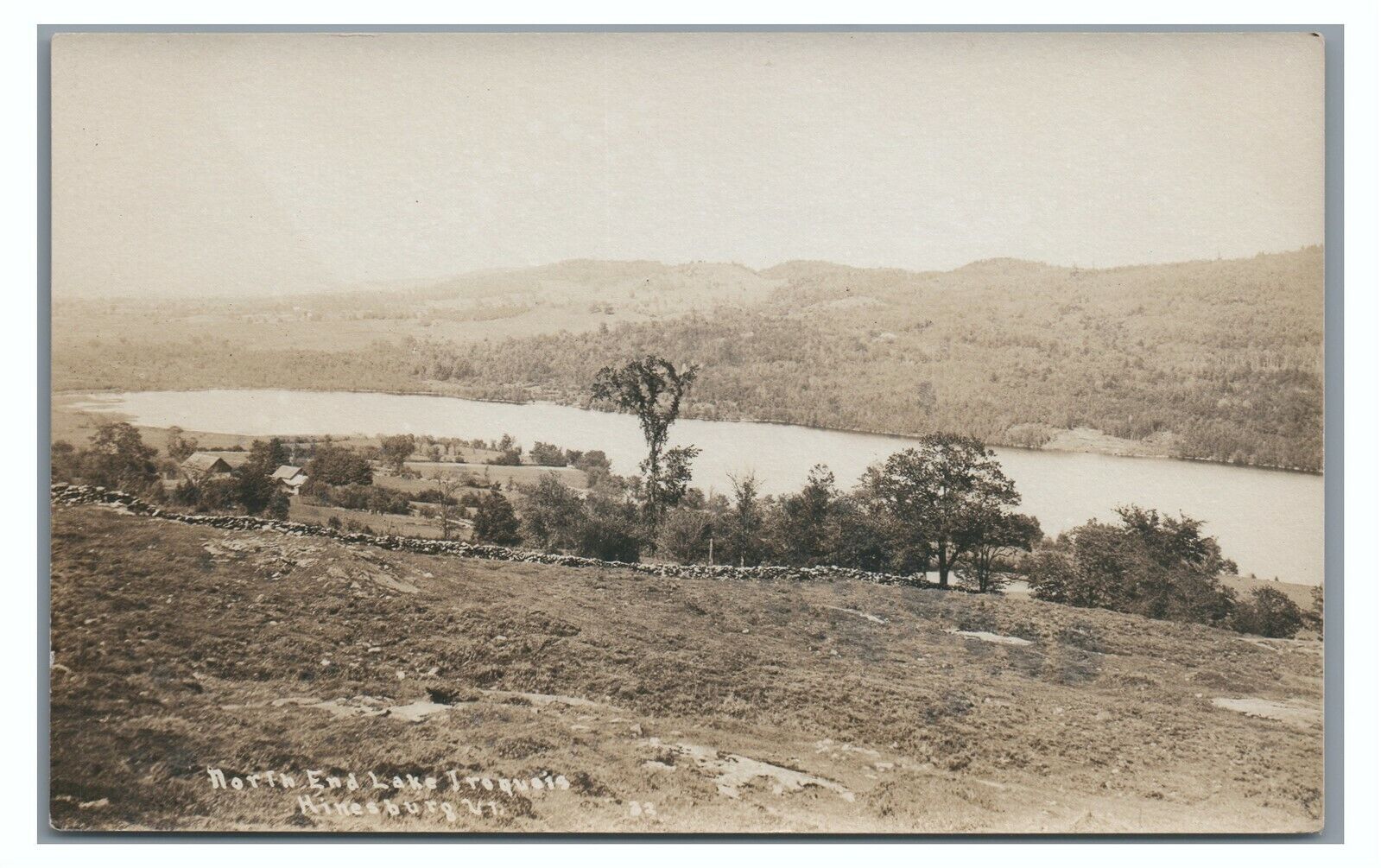 RPPC North End Lake Iroquois HINESBURG VT Vermont Real Photo Postcard