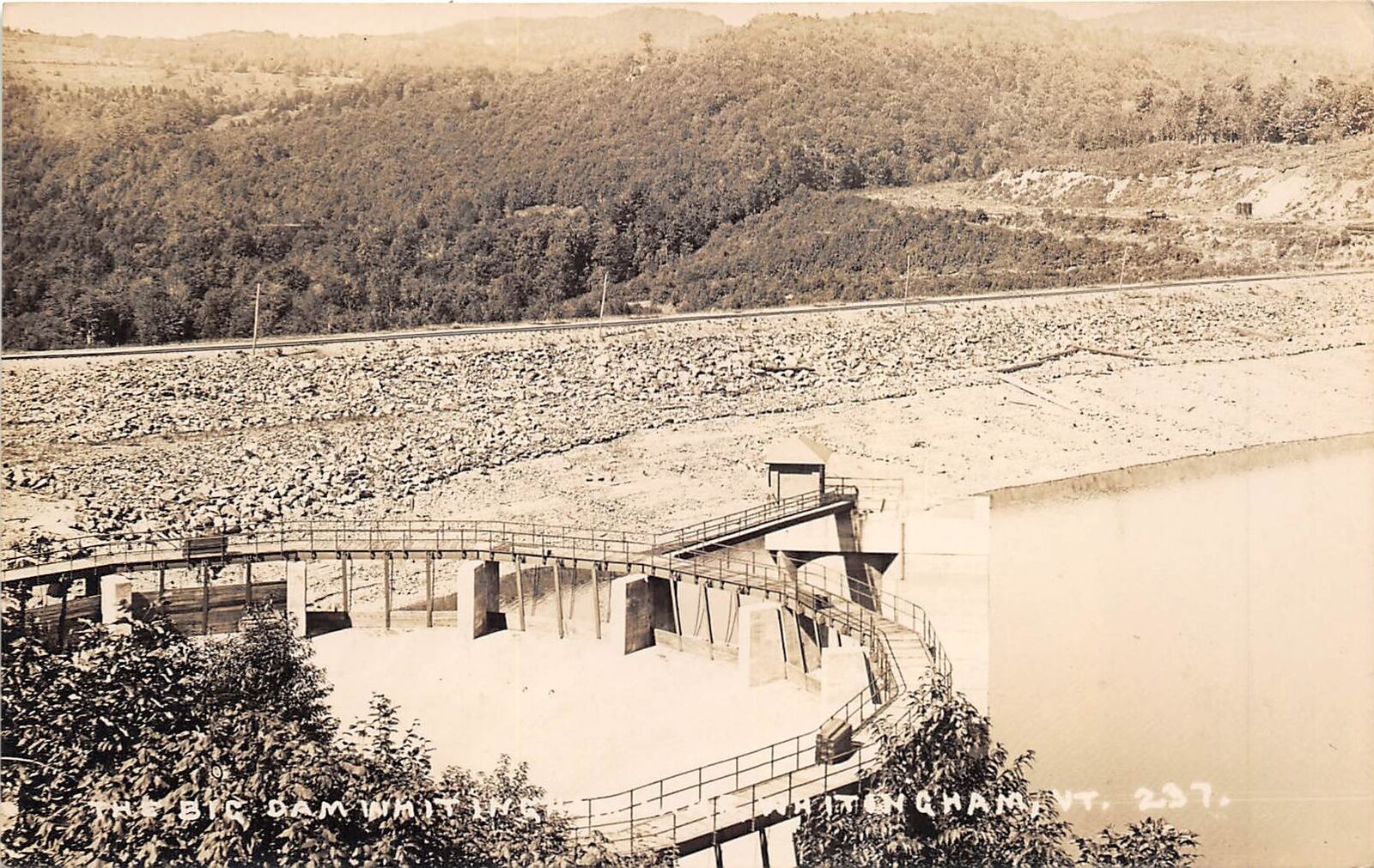 Whitingham Vermont c1910 RPPC Real Photo Postcard Big Dam Whitingham Lake