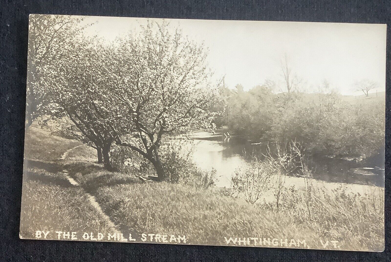 rppc whitingham vermont Old Mill stream Vintage Real Photo Postcard