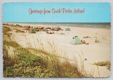 South Padre Island Texas, Campers, Gulf Coast Beach, Vintage Postcard picture